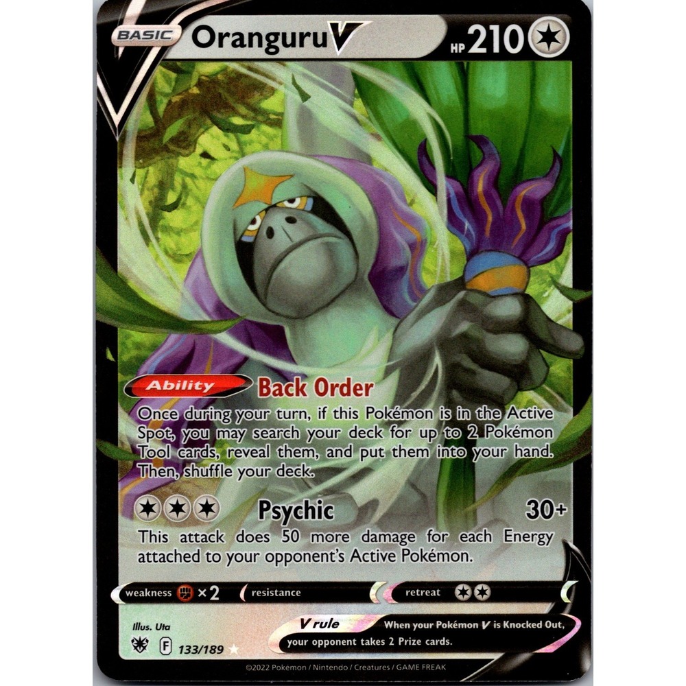 Pokemon Oranguru V Ultra Rare Astral Radiance 133/189 Holo SWSH10 2022